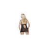 Nuisette en résille et dentelle noire avec string 